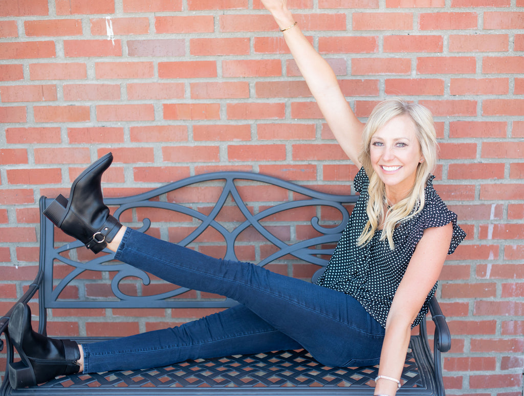 Erin Soto sitting on  bench