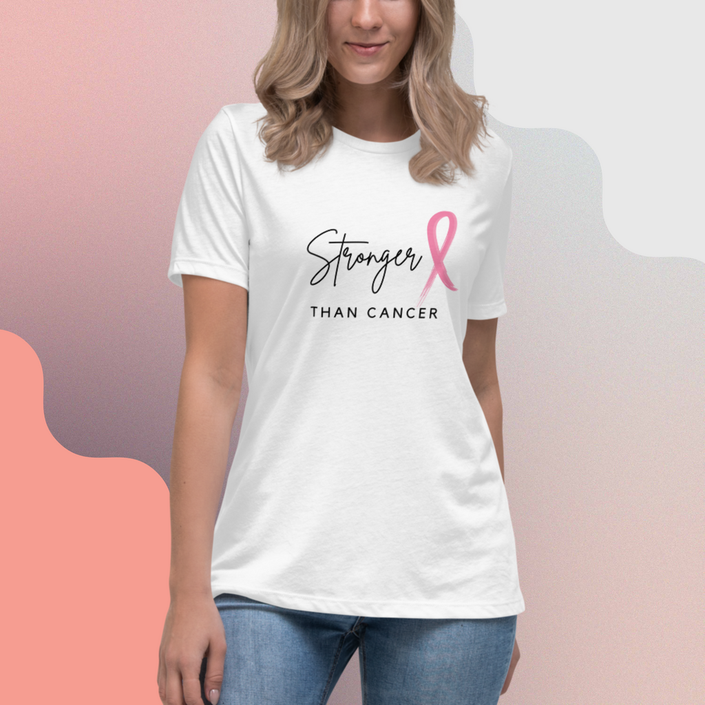 Stronger Than Breast Cancer Shirt in white