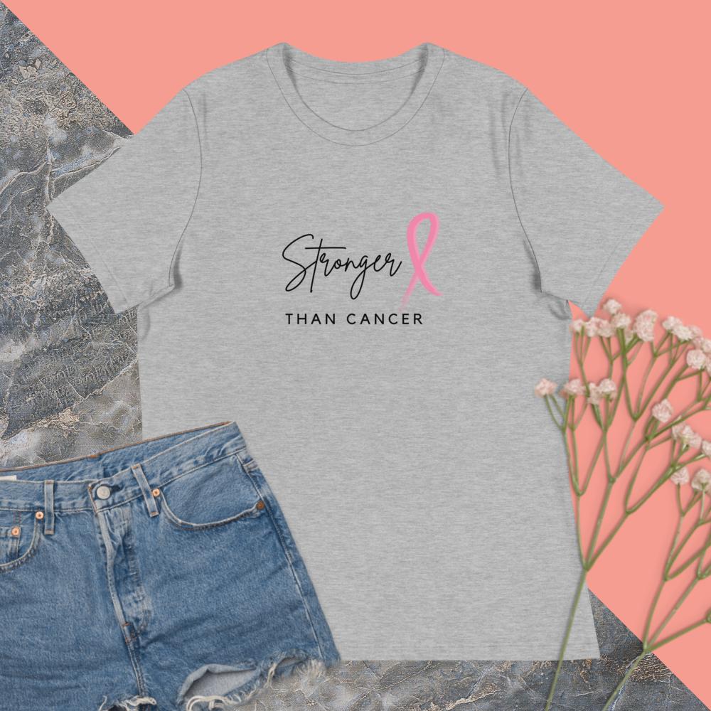 Stronger Than Breast Cancer Shirt in heather grey