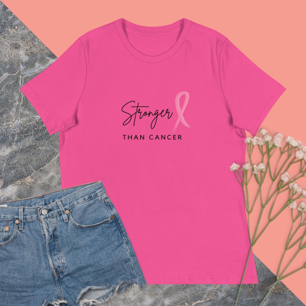 Stronger Than Breast Cancer Shirt in berry