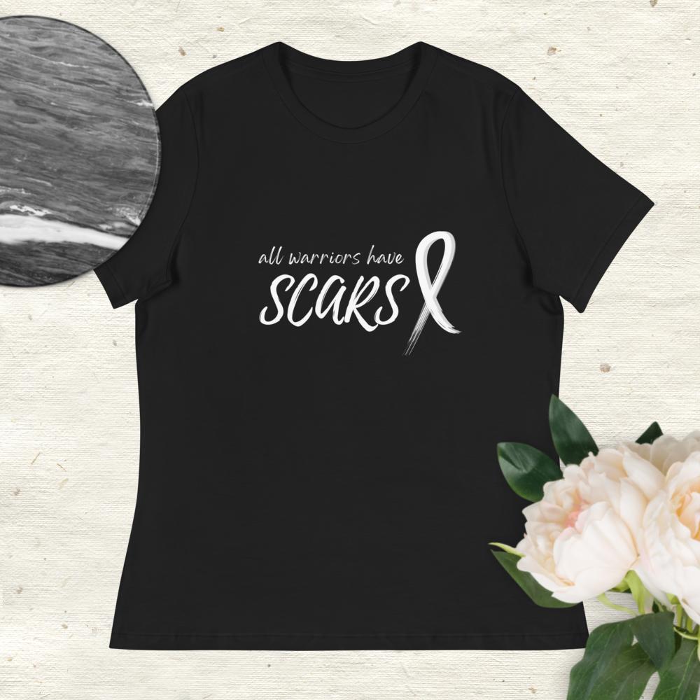 All Warriors Have Scars Cancer Shirt in Black