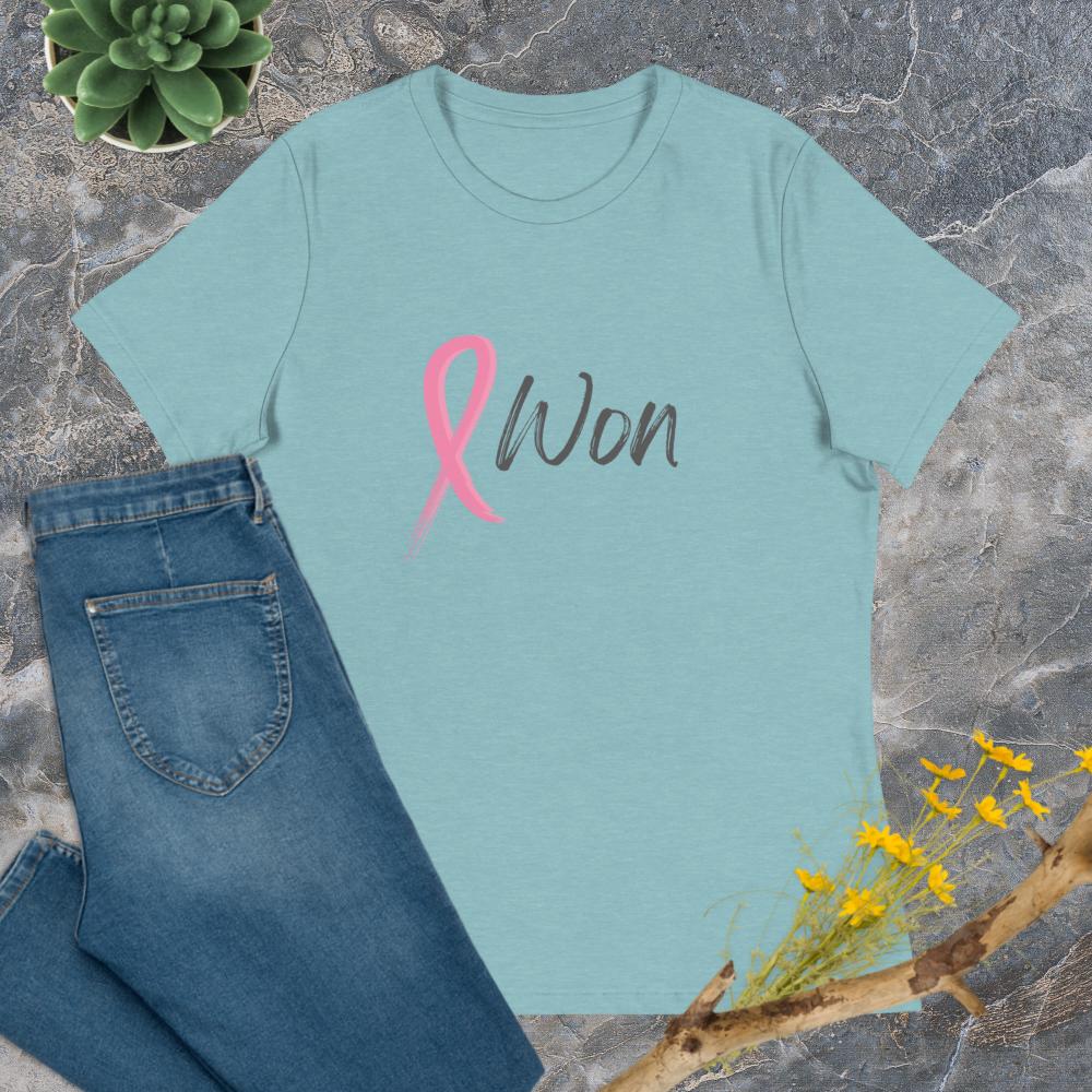 I Won Breast Cancer Women's Shirt in Heather Bllue