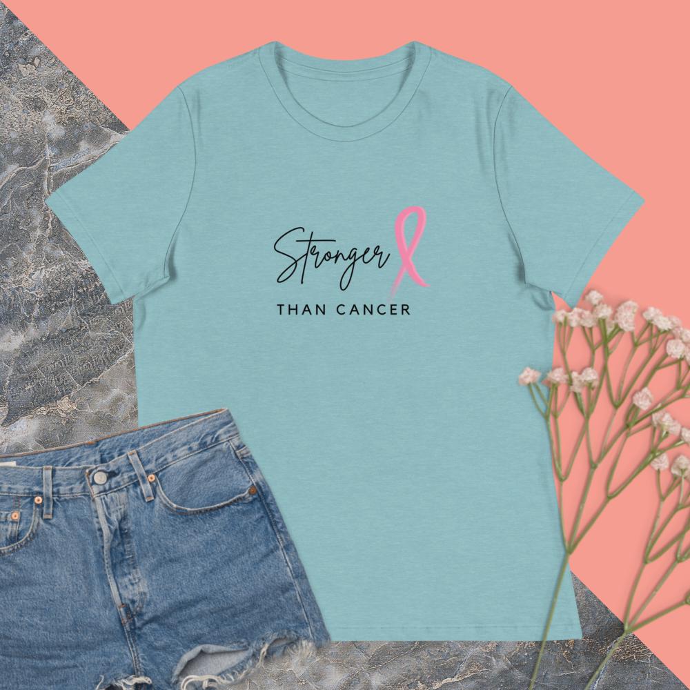 Stronger Than Breast Cancer Shirt in heather blue