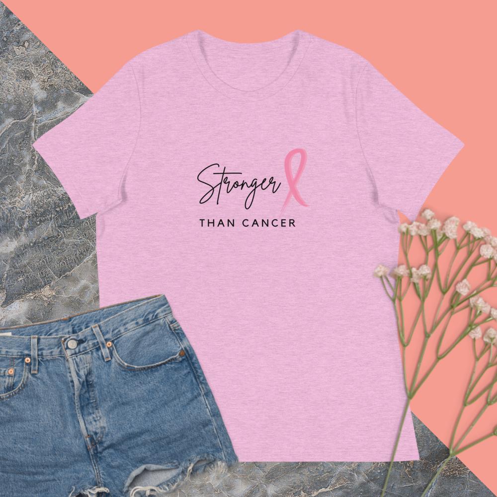 Stronger Than Breast Cancer Shirt in lilac