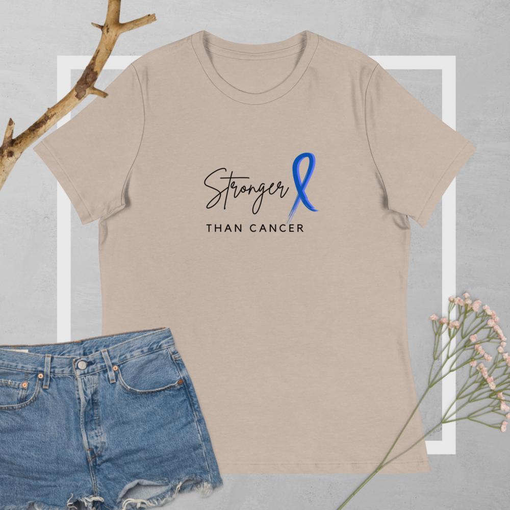 stronger than colon cancer shirt in heather stone